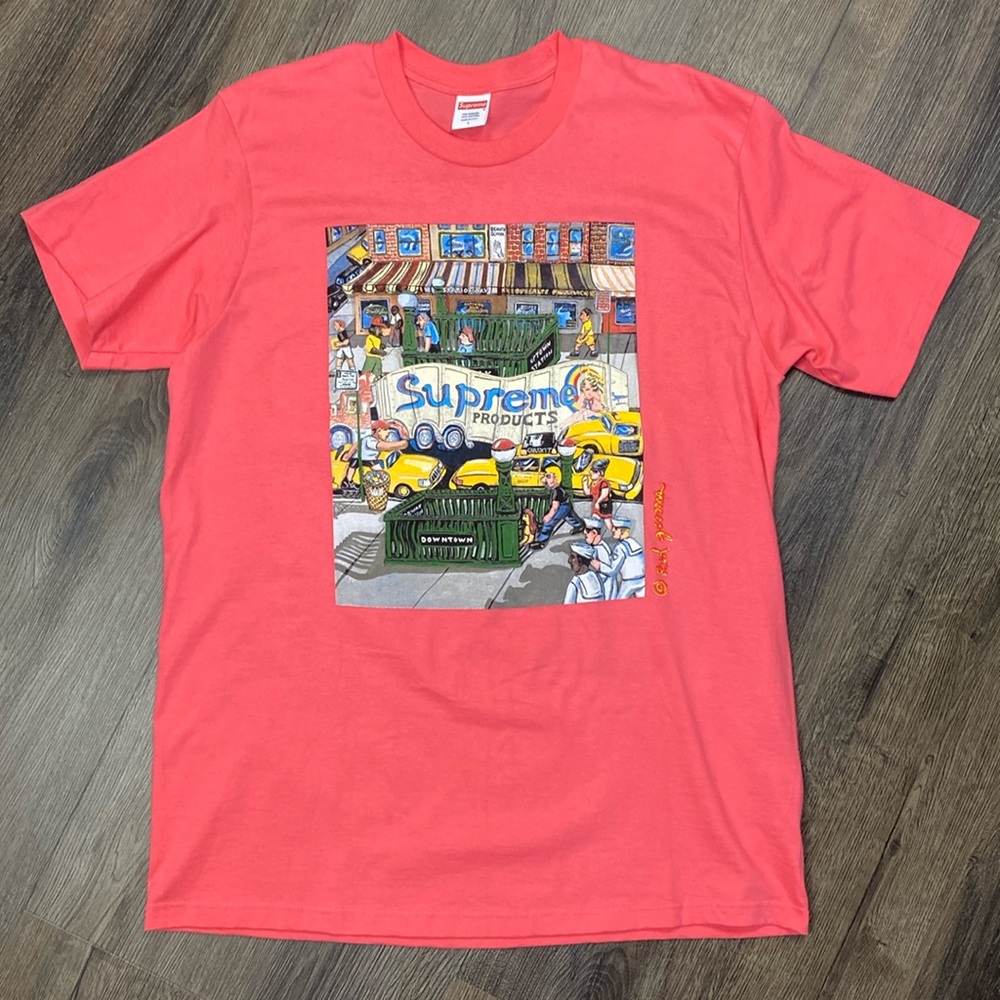 Supreme Manhattan Tee Bright Coral SS22